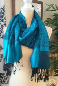 Teal and Black Scarf